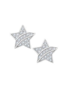 Aretes de estrella Clepsidra de plata P 925 con acabado pulido zirconia
