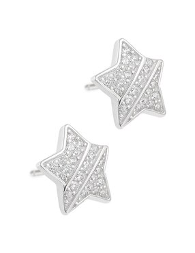 Aretes de estrella Clepsidra de plata P 925 con acabado pulido zirconia