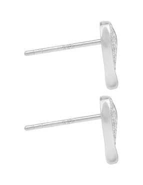 Aretes de corazón Clepsidra de plata P 925 con acabado pulido zirconia