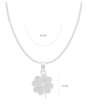 Collar con dije de trébol Clepsidra de plata P 925