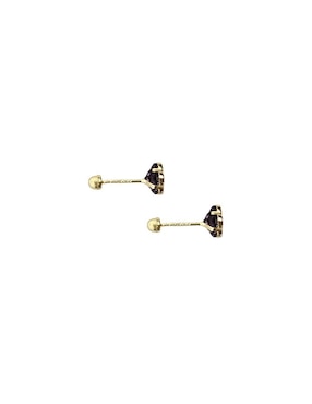 Broqueles de flor Mardia de oro 10 k con acabado pavé zirconia