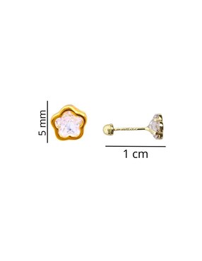 Broqueles de flor Mardia de oro 10 k con acabado pavé zirconia
