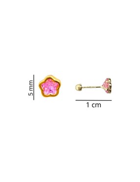 Broqueles de flor Mardia de oro 14 k con acabado pavé zirconia