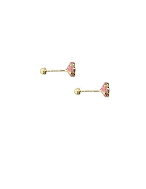 Broqueles de flor Mardia de oro 14 k con acabado pavé zirconia