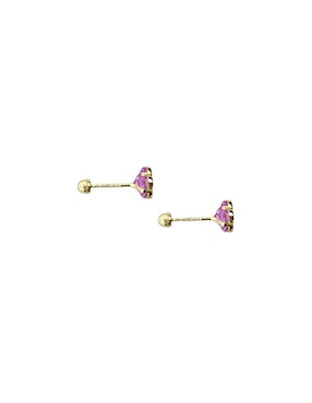 Broqueles de flor Mardia de oro 14 k con acabado pavé zirconia