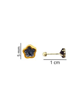 Broqueles de flor Mardia de oro 14 k con acabado pavé zirconia