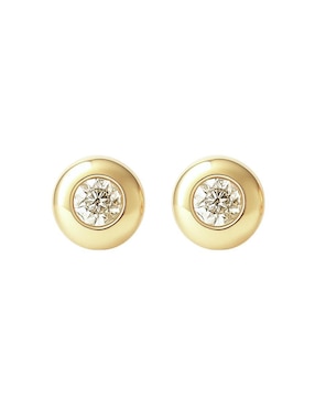 Broqueles de barril Mancini de oro 14 K con acabado brillante diamante