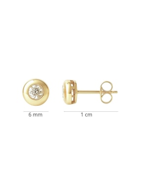 Broqueles de barril Mancini de oro 14 K con acabado brillante diamante