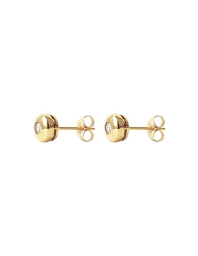 Broqueles de barril Mancini de oro 14 K con acabado brillante diamante