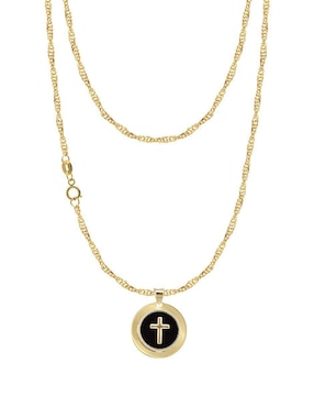 Collar con dije de cruz Abba Joyas de oro 10 K