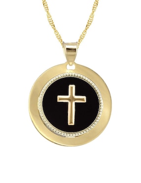 Collar con dije de cruz Abba Joyas de oro 10 K