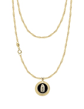 Collar con dije virgen de guadalupe Abba Joyas de oro 10 K