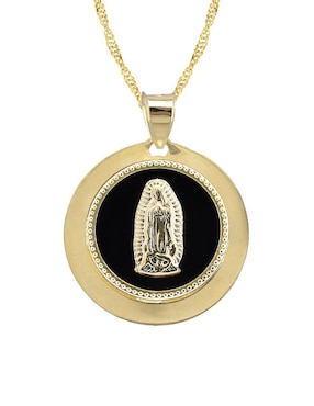 Collar con dije virgen de guadalupe Abba Joyas de oro 10 K