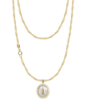 Collar con dije Abba Joyas de oro 10 K