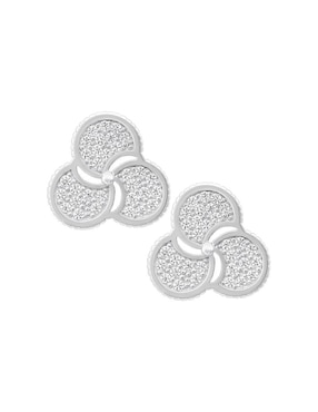 Aretes Clepsidra de plata P 925 con acabado pulido zirconia