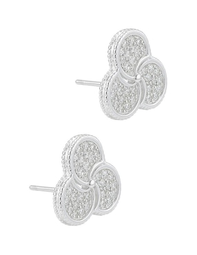 Aretes Clepsidra de plata P 925 con acabado pulido zirconia