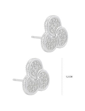 Aretes Clepsidra de plata P 925 con acabado pulido zirconia