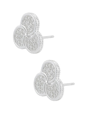 Aretes Clepsidra de plata P 925 con acabado pulido zirconia