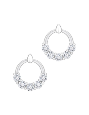 Set de aretes Clepsidra de plata P 925 con acabado pulido zirconia