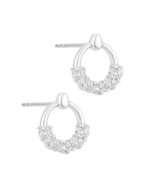 Set de aretes Clepsidra de plata P 925 con acabado pulido zirconia