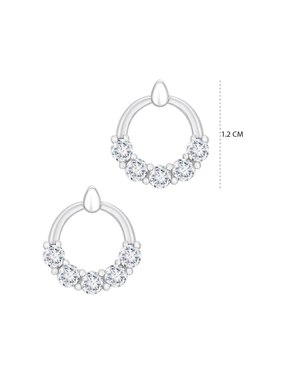 Set de aretes Clepsidra de plata P 925 con acabado pulido zirconia