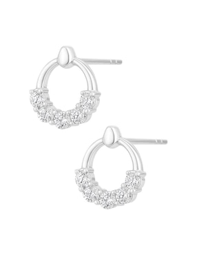 Set de aretes Clepsidra de plata P 925 con acabado pulido zirconia