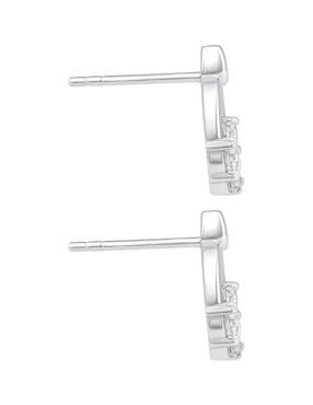 Set de aretes Clepsidra de plata P 925 con acabado pulido zirconia