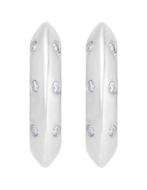 Set de aretes Clepsidra de plata P 925 con acabado pulido zirconia
