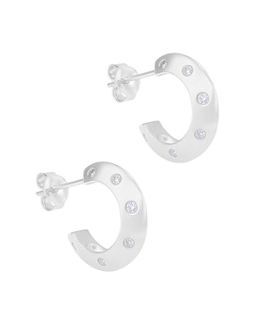 Set de aretes Clepsidra de plata P 925 con acabado pulido zirconia