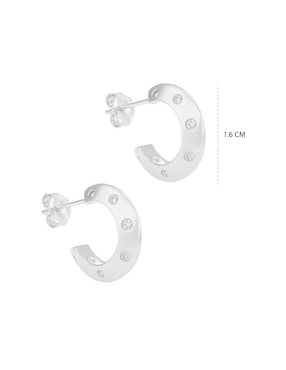 Set de aretes Clepsidra de plata P 925 con acabado pulido zirconia