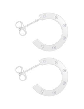 Set de aretes Clepsidra de plata P 925 con acabado pulido zirconia