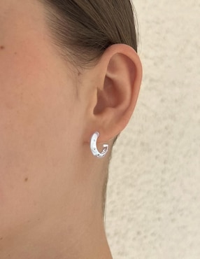 Set de aretes Clepsidra de plata P 925 con acabado pulido zirconia