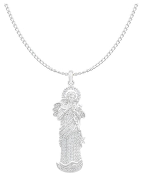Collar con dije de virgen Clepsidra de plata P 925
