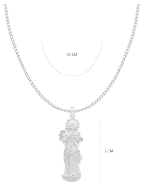 Collar con dije de virgen Clepsidra de plata P 925