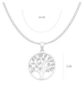 Collar con dije de árbol Clepsidra de plata P 925