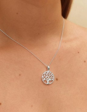 Collar con dije de árbol Clepsidra de plata P 925