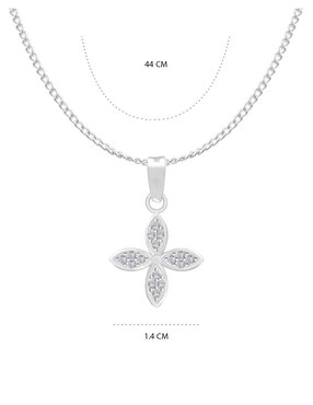 Collar con dije de flor Clepsidra de plata P 925