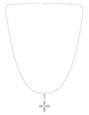 Collar con dije de flor Clepsidra de plata P 925