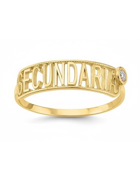 Anillo circular Joyería M De Leon 10 k de oro zirconia pulido