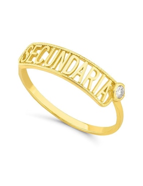 Anillo circular Joyería M De Leon 10 k de oro zirconia pulido