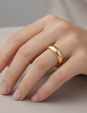 Anillo circular Joyería M De Leon 10 k de oro pulido