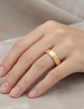 Anillo circular Joyería M De Leon de oro pulido