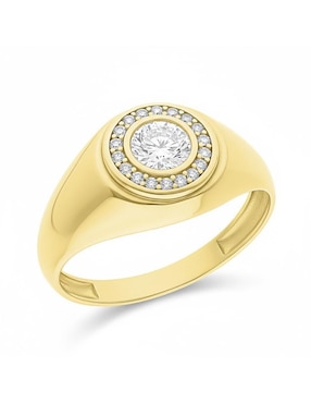 Anillo de rombo Joyería M De Leon 10 k de oro zirconia brillante