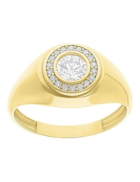 Anillo de rombo Joyería M De Leon 10 k de oro zirconia brillante