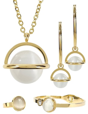 Collar, pulsera, anillo y aretes Og