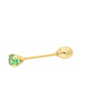 Broqueles Joyería M de Leon de oro 10 K zirconia
