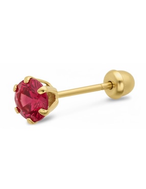 Broquel circular Joyería M De Leon de oro 10 K con acabado brillante zirconia