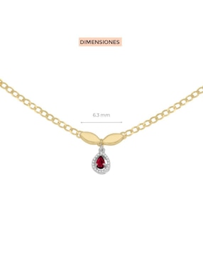 Gargantilla ovalada Fascinare Cristina de oro 14 K