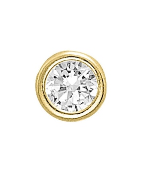 Broqueles circular Joyería M de Leon de oro 10 K con acabado brillante zirconia