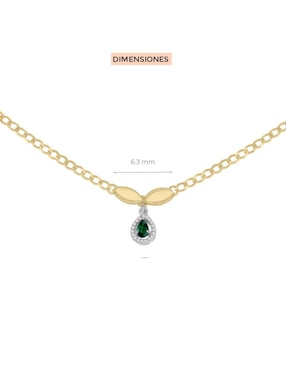 Gargantilla ovalada Fascinare Cristina de oro 14 K